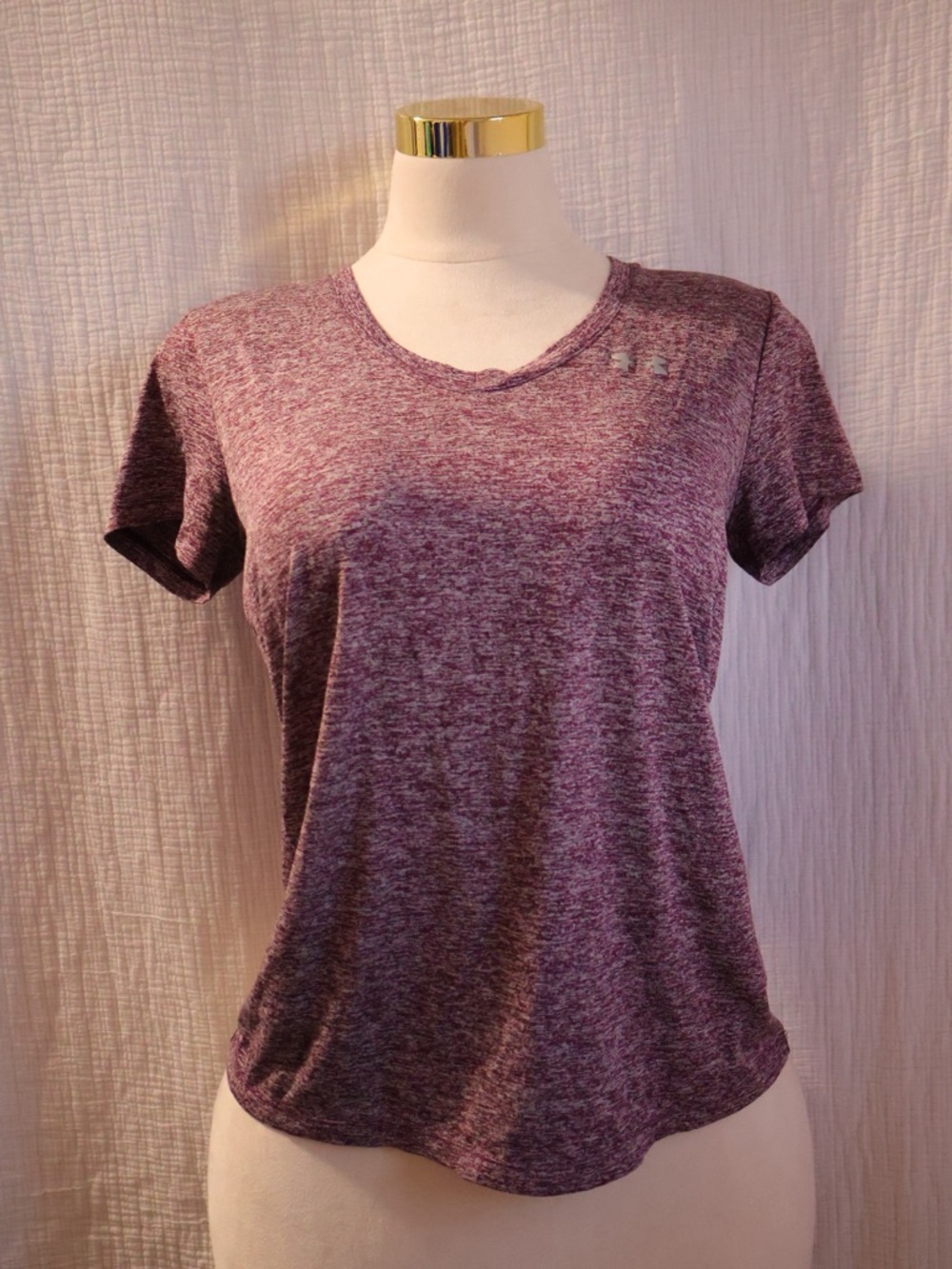 Under Armour Heathered Plum Short Sleeve Performance Tee